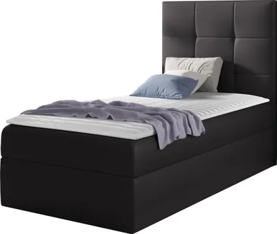 Produktbild von MIRJAN24 Boxspringbett Mini 2, Einzelbett mit Bettkasten für die Bettwäsche, mit Topper und Kopfteil (Soft 020, Größe: 90x200 cm, Seite: Rechts)
