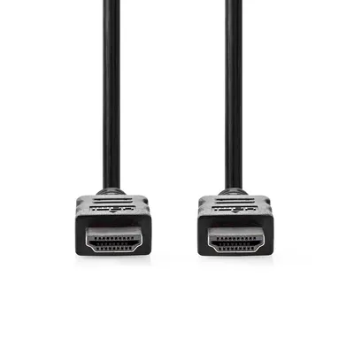 Produktbild von Nedis High Speed ​​HDMI  Kabel mit Ethernet - HDMI Stecker - HDMI Stecker - 4K@30Hz - ARC - 10.2 Gbps - 15.0 m - Rund - PVC - Schwarz - Label