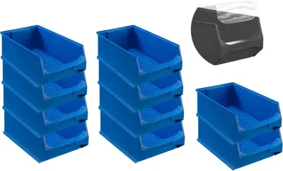 Produktbild von SparSet 10x Blaue Sichtlagerbox 5.0 mit Abdeckung | HxBxT 20x30x50cm | 21,8 Liter | Sichtlagerbehälter, Sichtlagerkasten, Sichtlagerkastensortiment, Sortierbehälter