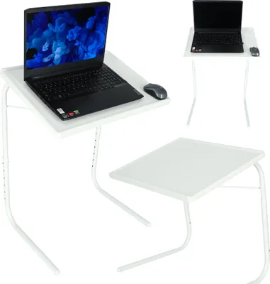 Obrázok produktu pre Príručný stolík na notebook rozkladací 52 x 40 cm biely