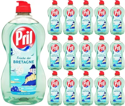 Produktbild von 16x Pril Spülmittel Frische der Bretagne 450ml – XXL Vorratspack Limited Edition – Blaue Kraft