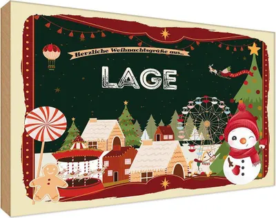 Produktbild von vianmo Holzschild 12x18 cm Weihnachten LAGE
