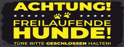 Produktbild von vianmo Holzschild 10x27 cm Achtung freilaufende Hunde Warnschild Hinweisschild