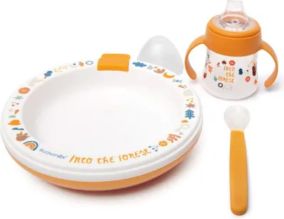Produktbild von Suavinex 306448 Pappe-Set mit Thermo- und Flaschenteller 3 Stück - 250 g