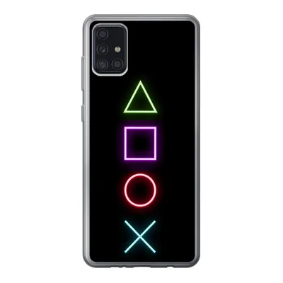 Produktbild von MuchoWow® Handyhülle Schutzhülle Hülle für Samsung Galaxy A52 5G Gaming - Neon - Konsole - Schwarz - Controller - Gaming Silikon Softcase Handy Hülle - Umschlag