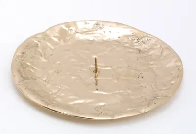 Produktbild von Kerzenteller Messing Gold mit Dorn Ø 12,5 cm ideal für Kerzen