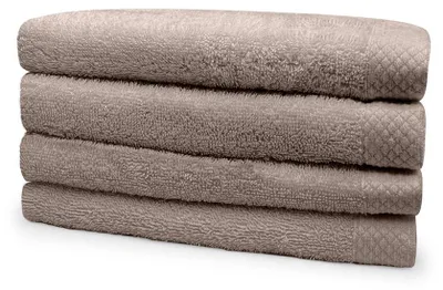 Productafbeelding van Eleganzzz Badstof Handdoek 100% Katoen 50x100cm - taupe - set van 4