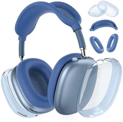 Zdjęcie produktu dla Miękkie, silikonowe etui ochronne dla słuchawek AirPods Max - niebieskie. - Przezroczyste