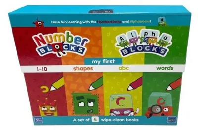 Produktbild von Numberblocks and Alphablocks: My First Numbers and Letters Set (4 wipe-clean books with pens included)