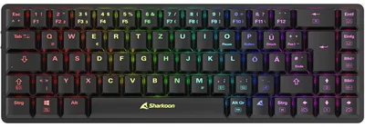 Obrázok produktu pre Sharkoon PureWriter W65, Káblový a bezdrôtový, RF Wireless, Mechanický spínač kláves, QWERTZ, RGB LED, Čierna