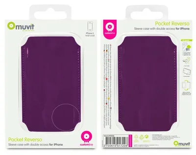 Produktbild von Muvit MUCCPPRIP4G004, Schutzhülle, Apple, iPhone 4, Violett
