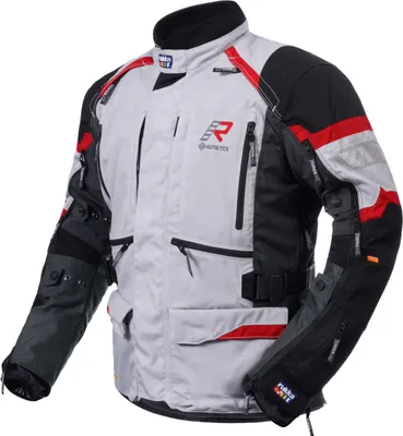 Zdjęcie produktu dla Tekstylna kurtka motocyklowa Rukka Madagasca-R, jasnoszary/czarny/czerwony, 46