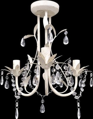 Kronleuchter Pendelleuchte Kristall Lampe Lüster Leuchte weiß
