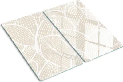 Obrázek produktu pro Kryt varné desky – Kryt na indukční desku – Ochranná skleněná deska – 2x30x52 cm– Skleněné ochranné desky na sporák –Tvrzené sklo –Vzor listů