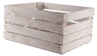 Produktbild von Holzkiste Apfellattenkiste  weiß Lagerkiste aus Holz 40 x 50 x 30 cm