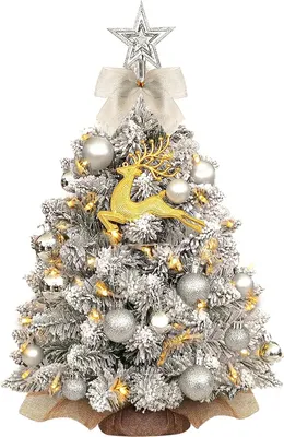 Produktbild von Künstlicher Weihnachtsbaum Tischbaum mit LED-Beleuchtung 60 cm Silber