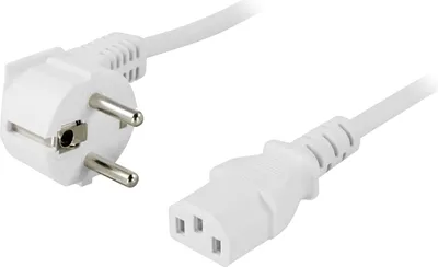 Immagine prodotto di Cavo per apparecchi DELTACO, angolare CEE 7/7 - diritto IEC C13, 0,5 m, bianco