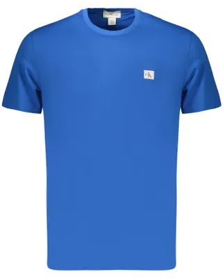 Obrázok produktu pre Klasické pánske tričko s krátkym rukávom v modrej farbe s okrúhlym výstrihom a logom
