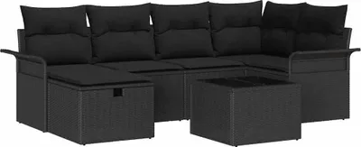 Produktbild von vidaXL Gartensofa-set 7 stk. Poly Rattan