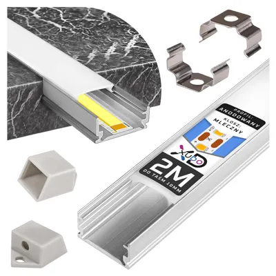 Obrázok produktu pre XUDO LED konštrukčný profil Slim, dĺžka 2 m, hliník eloxovaný, rozmery 13,2 x 7 mm, s matnou krycou doskou