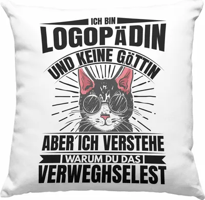 Produktbild von Trendation - Logopädin Lustiger Spruch Deko-Kissen mit Füllung 40x40 Geschenk Logopädie (Rosa)