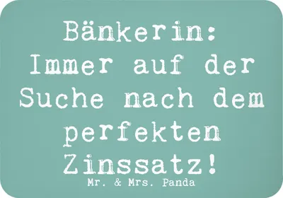 Produktbild von Mr. & Mrs. Panda magnet Spruch Bänkerin Zinssatz - Meeresbrise - Geschenk, Berufe, Liebevoll, Finanzexpertin, Notizhalter, Beruf, Kühlschrankmagnet, Berufspassion
