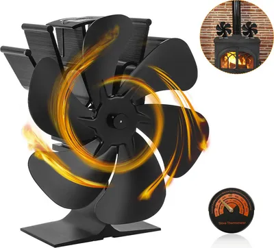 Immagine prodotto di SWANEW Ventilatore elettrico per stufa Altri accessori per caminetti a legna Ventilatore con termometro