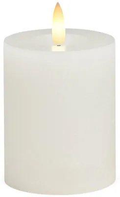 Produktbild von LED Stumpen-Kerzen 4er Set Echtwachs-Kerzen flackernd 7x9 cm weiß