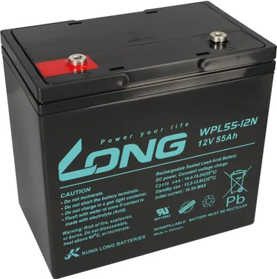 Zdjęcie produktu dla Akumulator Kung Long 12V 55Ah Akumulator ołowiowo-żelowy WPL55-12N Longlife