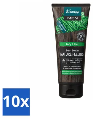 Obrázok produktu pre 10 kusov sprchového gélu Kneipp Men 2 v 1, vôňa Nature Feeling, 200 ml – výhodný balík