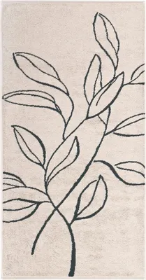Produktbild von Handtuch - 50 x 100 cm - Beige - Dunkelgrau - Baumwolle - Mäanderoptik