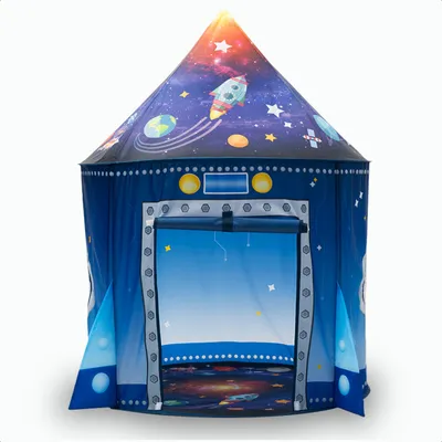 Produktbild von Gofun Starshuttle Spielzelt - Kinderzelte - 100x135cm - Für Kinder ab 3 Jahren - für draußen und drinnen - Spielzelt - Rakete - Blau