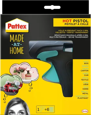 Produktbild von Heißklebepistole Made at Home schwarz/türkis Packung mit 6 Stück