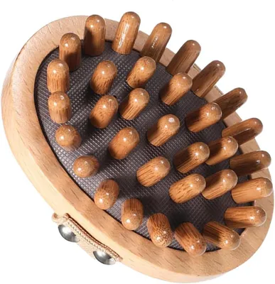 Image de Brosse en bois pour le cuir chevelu, favorise la pousse des cheveux, masseur