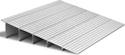 Zdjęcie produktu dla Rampa dla wózków inwalidzkich/rampa wjazdowa – próg drzwiowy i rampa krawężnikowa – stop aluminium – nośność 360 kg – 67,7 x 86,5 x 13,8 cm – do wózków inwalidzkich, hulajnóg, chodzików, rowerów