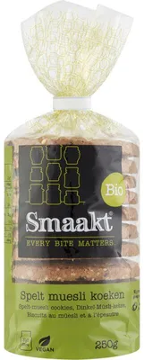 Produktbild von Smaakt Mueslikoeken 250g – Knusprige Müsliriegel mit Hafer, Nüssen & Honig