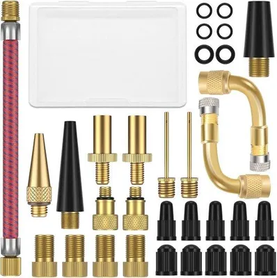 Produktbild von Famanu Fahrradventiladapter Set für Presta, DV, AV Ventile - 32-teilig