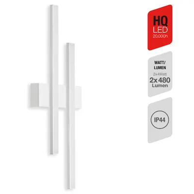 Produktbild von Telefunken  LED Außenlampe 8W 2-flammig IP44 Wandleuchte Weiß