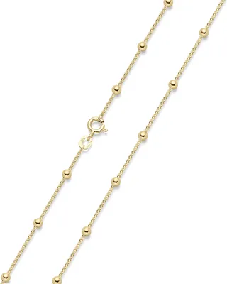 Produktbild von MATERIA Damen Kugeln Kette Gold Halskette - 1,3mm Damenkette Silber 925 vergoldet 40 45 50 55 60 70cm K104
