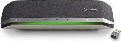 Produktbild von HP Poly Sync 40+ USB-A USB-C-Speakerphone +BT700 USB-A-Adapter, Mobiltelefon/PC, Silber, 55 dB, 0,715 m, Berührung, IP64