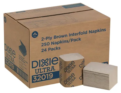 Productafbeelding van Servetten, 2-laags, bruin, 250 stuks, Interfold, voor gebruik in de keuken