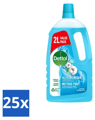 Produktbild von 25 x Dettol Power & Fresh Allesreiniger Katoenfrisch - 2 l - Vorteilspackung - 25 Stücke