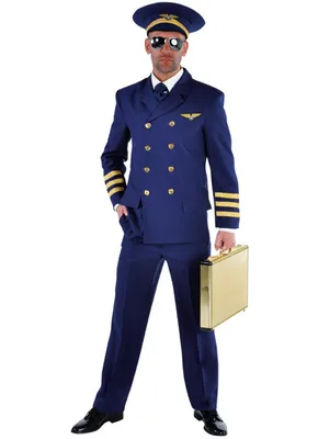 Produktbild von M208204-S blau Herren Piloten Kostüm Uniform Flugkapitän Gr.S=48