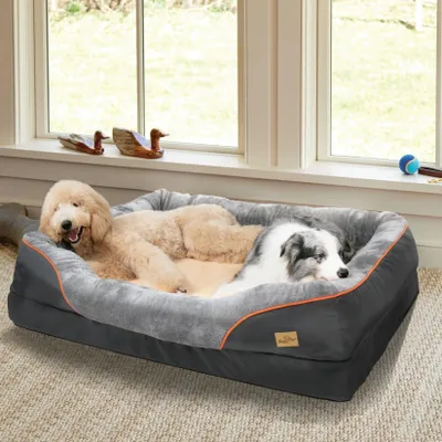 Image de Grand lit pour chien en polaire doux, avec housse lavable