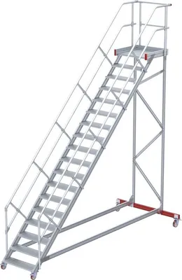 Produktbild von Euroline 513 Wartungsbühne 45° 1000mm Stufenbreite 18 Stufen Alu gerieft