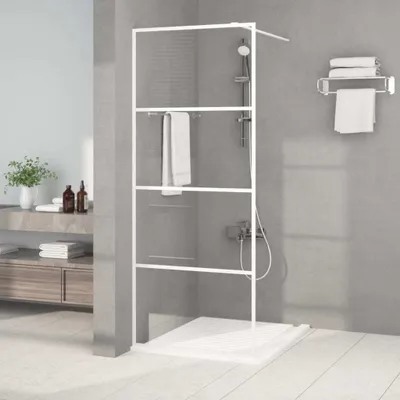 Produktbild von Duschwand für Begehbare Dusche Weiß 80x195 cm ESG-Klarglas - Duschabtrennungen CC1573
