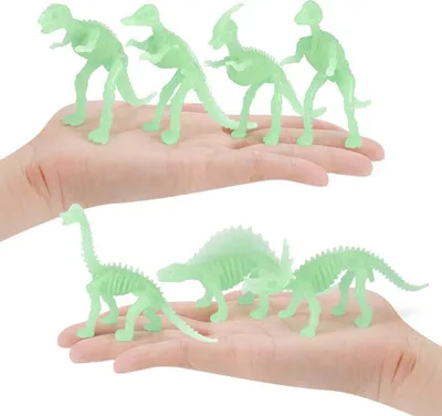 Obrázok produktu pre 12 kusov svietiacich skamenelých kostier dinosaurov Simulácia Tyranosaurus Rex Brachiosaurus Triceratops Stegosaurus Pterodactyl Figúrky Toy