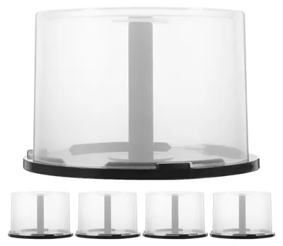 Imagen del producto de Set de 5 cajas de almacenamiento para CD/DVD con compartimentos transparentes