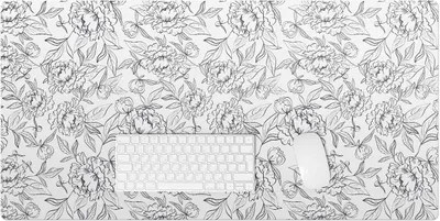 Produktbild von Blumenkonturmuster – Schreibtischunterlage – Rutschfeste Tischunterlage – Schreibtischmatte für Büro & Zuhause – Schreibunterlage – Mauspad – Tischmatte – 100 x 50 cm