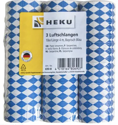 Produktbild von 690-B Luftschlangen, "Beiers Blau", 3 Stück